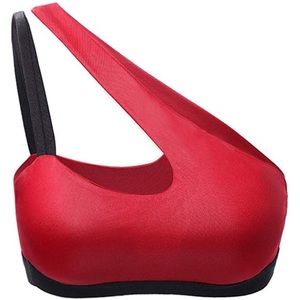 NWOT One shoulder padded sports bra festival top